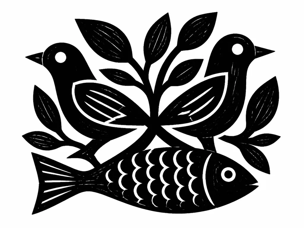 Graphic design woodcut icon